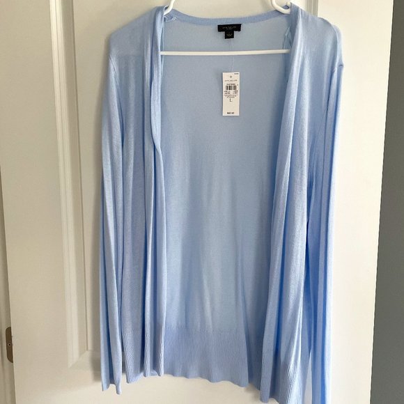 Ann Taylor Factory Sweaters - Ann Taylor Factory Light Blue Open Front Cardigan